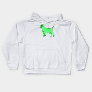 Neon Green Dog Kids Hoodie